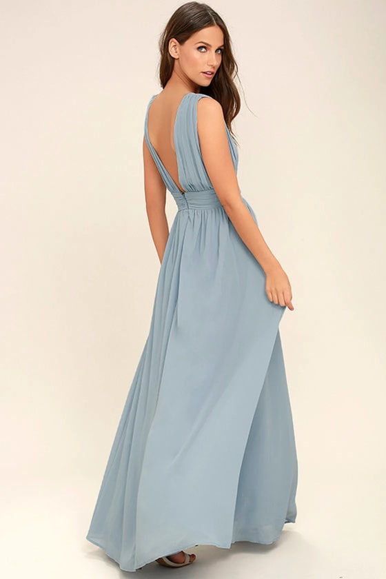 Light Blue Dress Maxi Dress Sleeveless Dress V Neck Dress Lulus