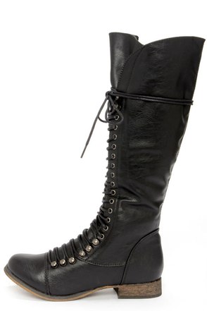 Cute Black Boots - Lace-Up Boots - Knee High Boots - $49.00 - Lulus