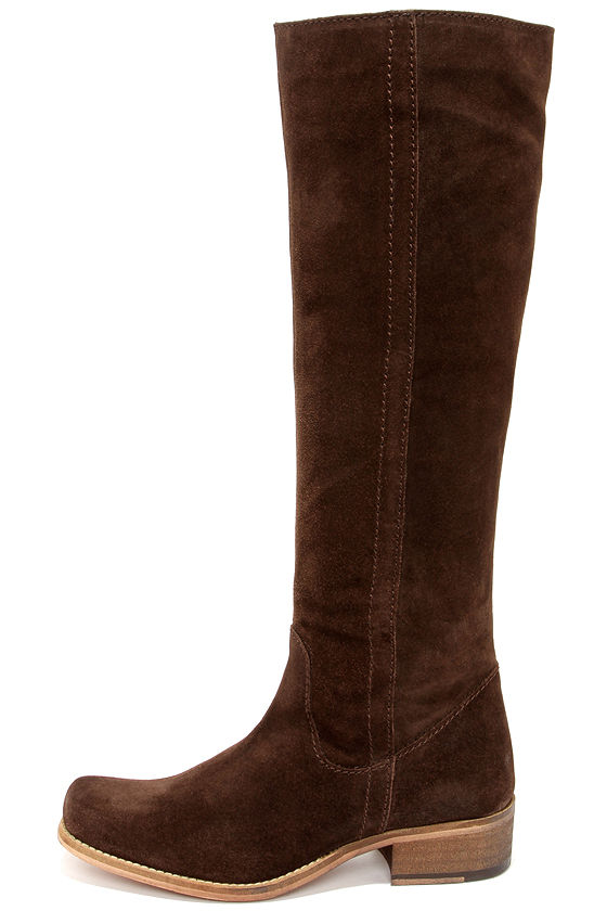 Cute Brown Boots - Suede Boots - Riding 