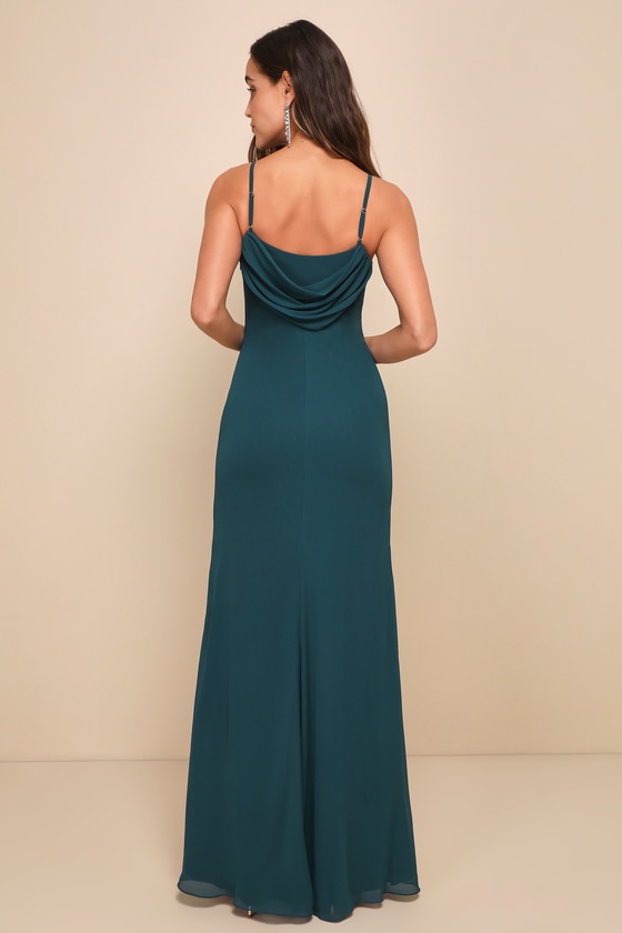 Captivated Emerald Green Cowl offers Neck Maxi Dress