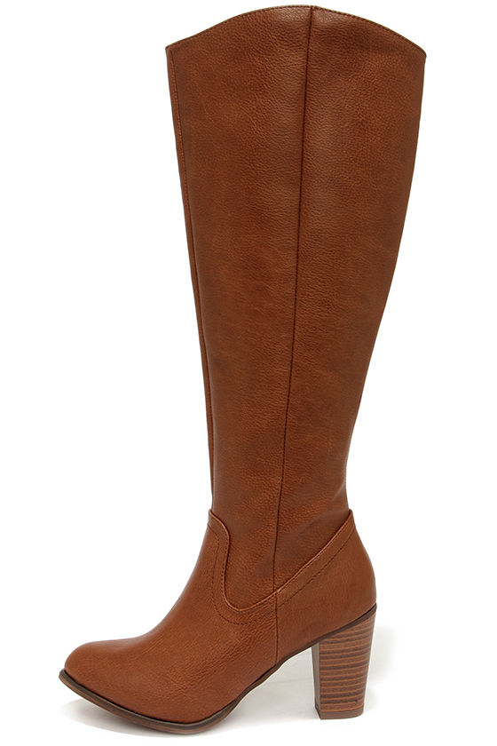 tan leather heeled boots