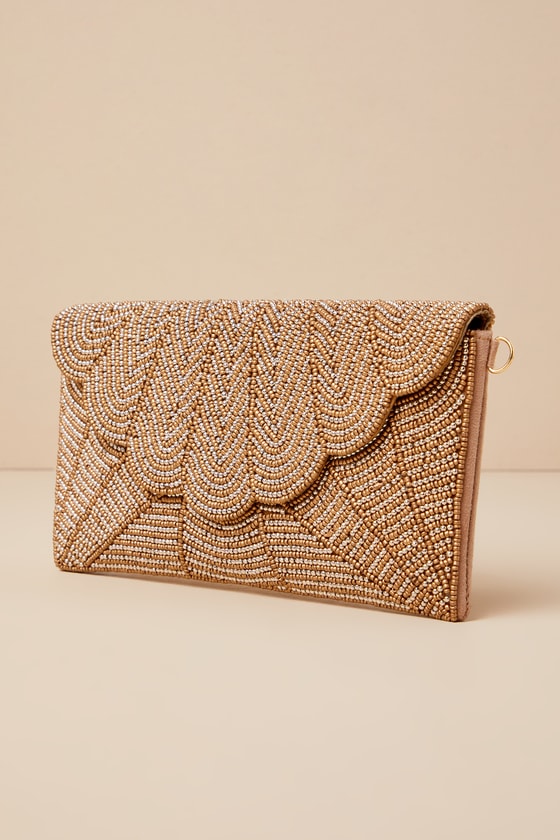 Junipero Gold Beaded Clutch