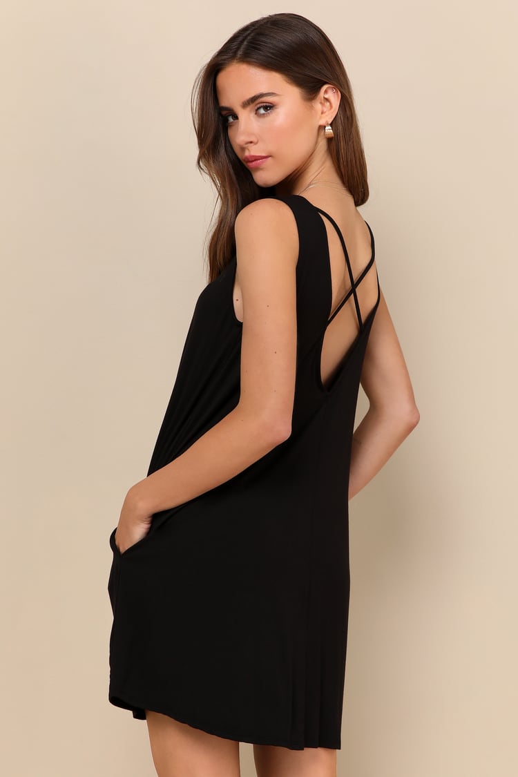 Chic Black Dress - Halter Swing Dress - Sleeveless Dress - Lulus