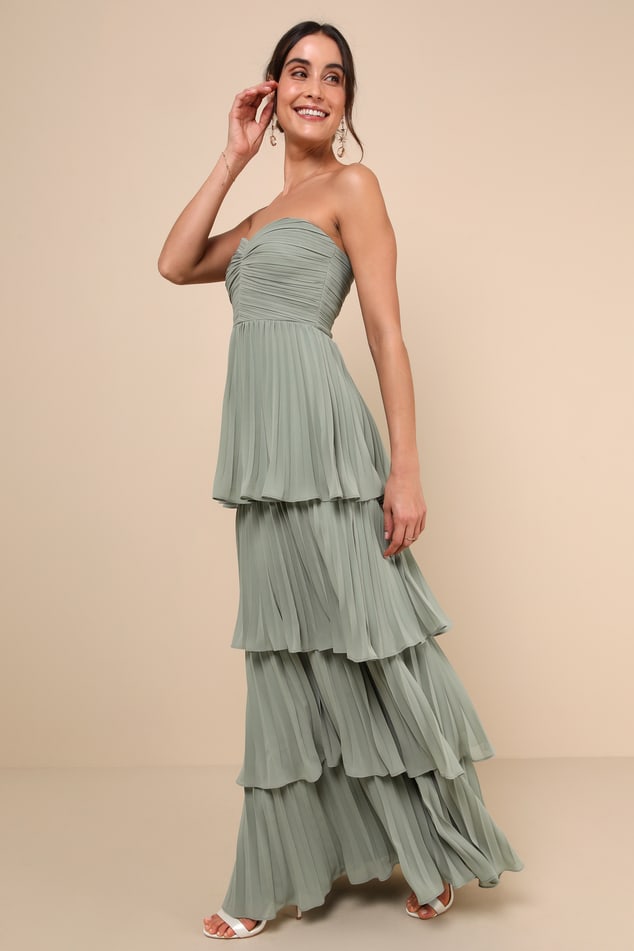 Sage Brush Maxi Dress - Chiffon Dress - Simple Maxi Dress - Lulus
