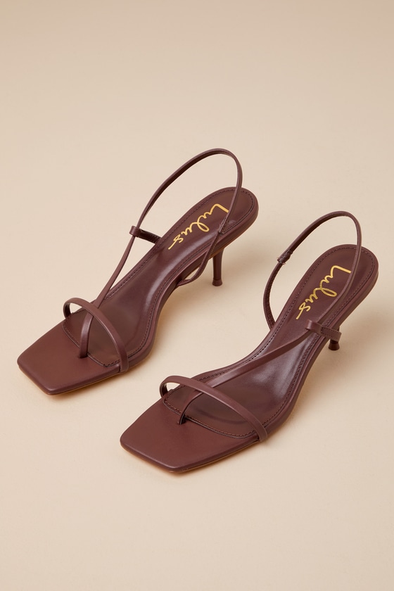 Shop Lulus Toinette Brown Strappy Slingback High Heel Sandals