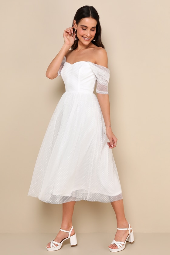 Lulus white off shoulder dress hotsell