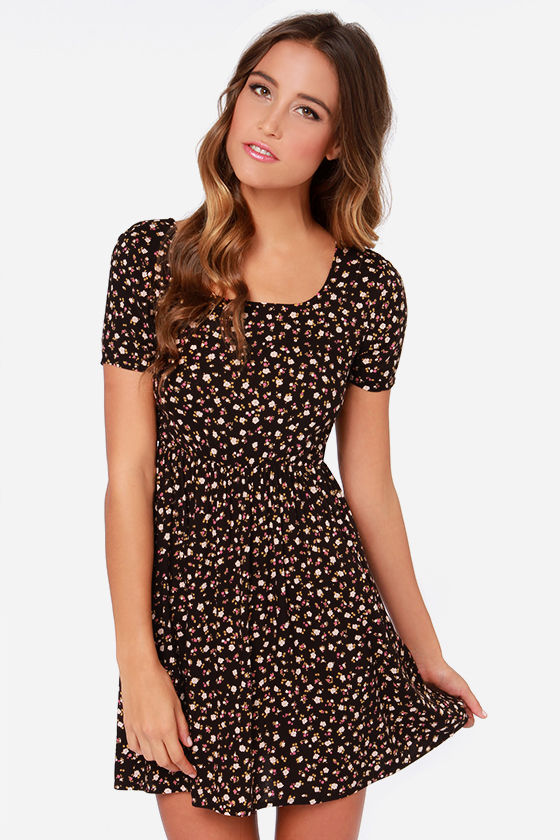 Billabong Bringin It Back - Floral Print Dress - Brown Dress - $49.50 ...