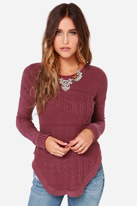 RVCA Florence Sweater - Burgundy Sweater - Knit Sweater - $68.00 - Lulus