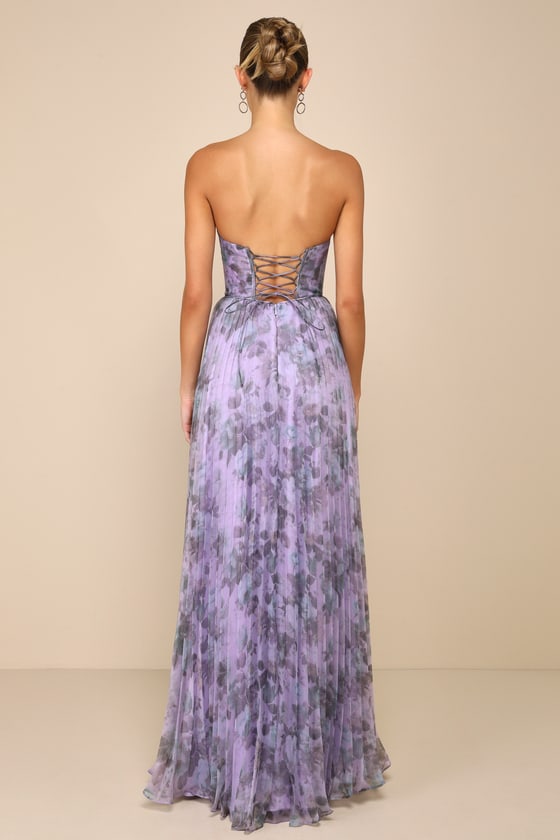 Shop Lulus Most Beautiful Day Purple Multi Floral Print Organza Maxi Dress