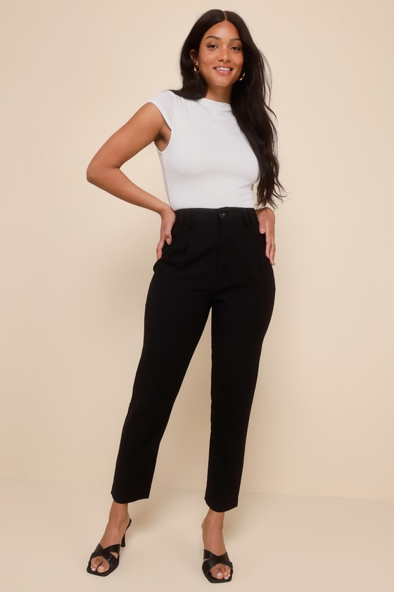 High waisted black business pants hotsell