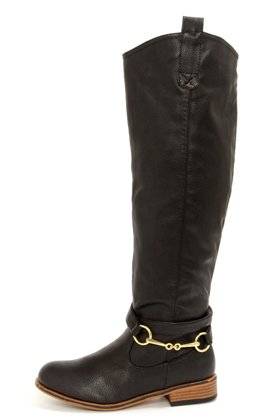 vegan black knee high boots