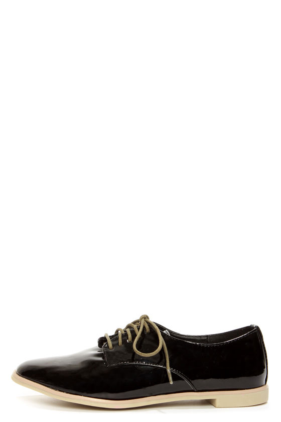 Cute Black Oxfords - Patent Shoes - Oxford Flats - $31.00 - Lulus