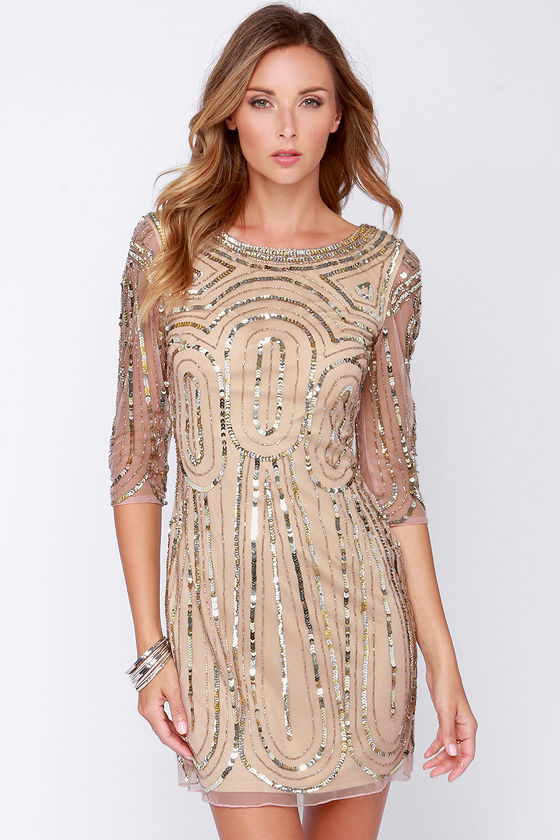 Gorgeous Blush Dress - Sequin Dress - Holiday Dress - $225.00 - Lulus