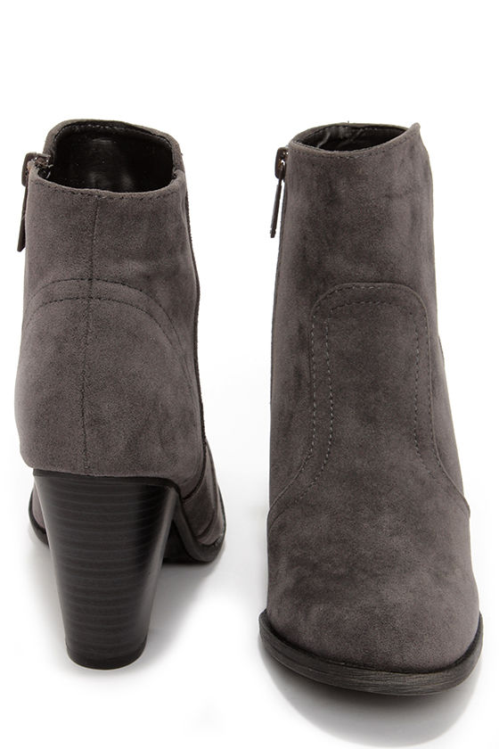 Cute Grey Boots - Suede Boots - Ankle Boots - Booties - $34.00 - Lulus