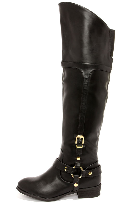 Report Signature Geena Boots - Black Boots - Over the Knee Boots - $129 ...