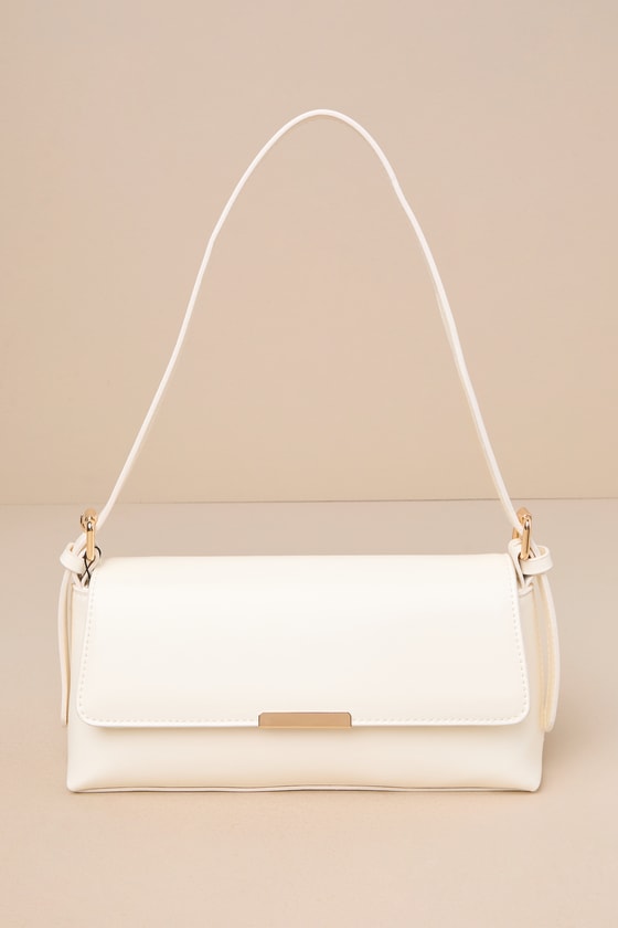 Shop Lulus Downright Iconic Bone Shoulder Bag In White