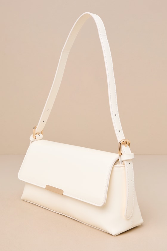 Shop Lulus Downright Iconic Bone Shoulder Bag In White