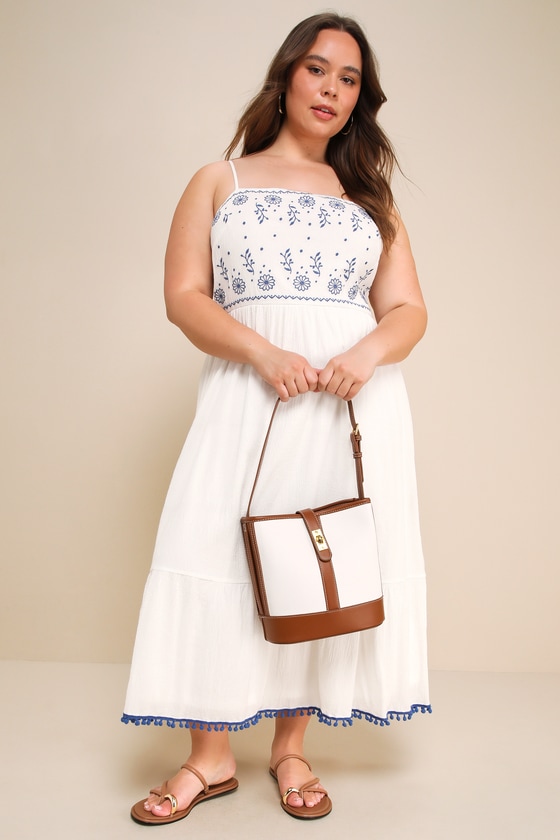 White Embroidered Dress - Embroidered Midi Dress - Cute Midi - Lulus