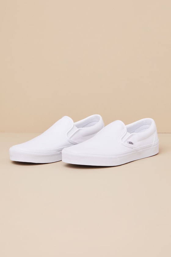 All white slip fashion on sneakers