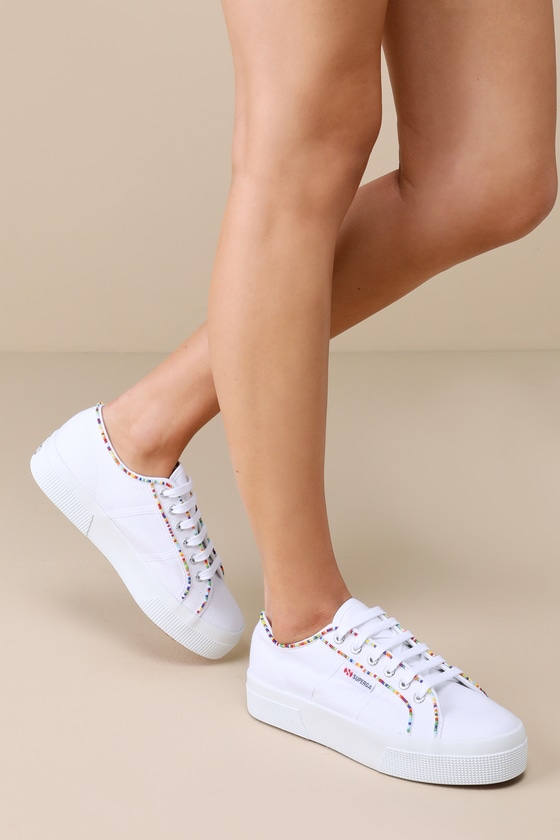 Superga white leather shops sneakers