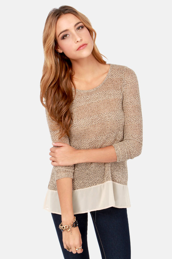 Cute Speckled Sweater - Beige Sweater - Sweater Top - $37.00 - Lulus