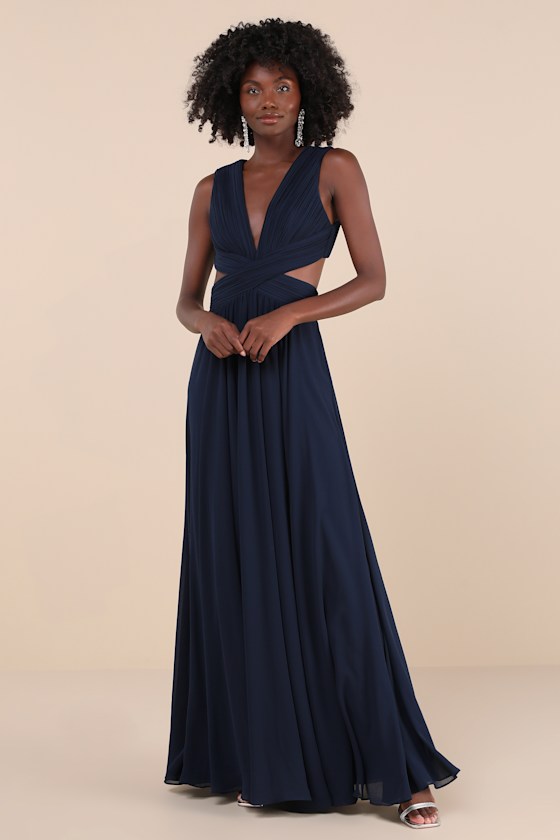 Lulus navy blue maxi dress best sale