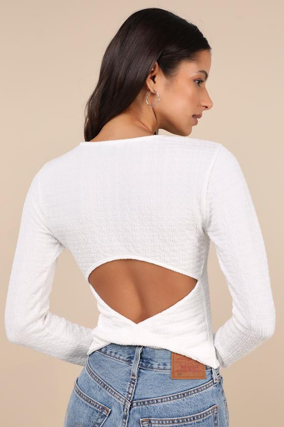 White offers Back Twist top