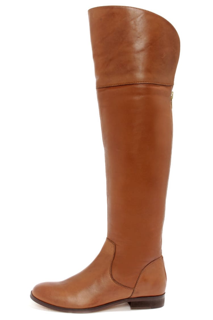 Cute Tan Boots - Leather Boots - Riding Boots - OTK - 166.00 - Lulus
