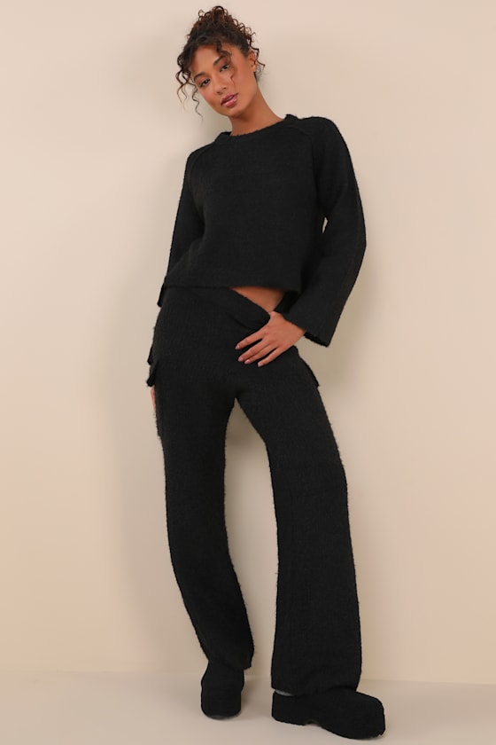 Black Sweater Pants - Knit Sweater Pants - Lounge Pants - Pants - Lulus