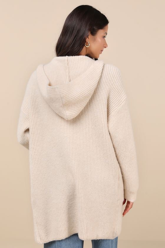 Cream hooded cardigan hotsell