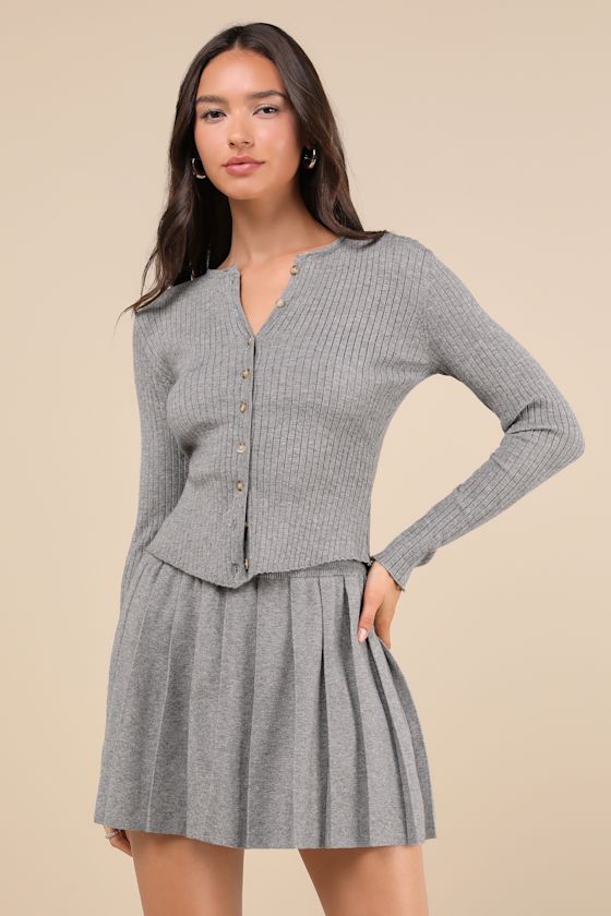 Heather Grey Sweater Dress - 2PC Sweater Dress - Faux Fur Dress - Lulus