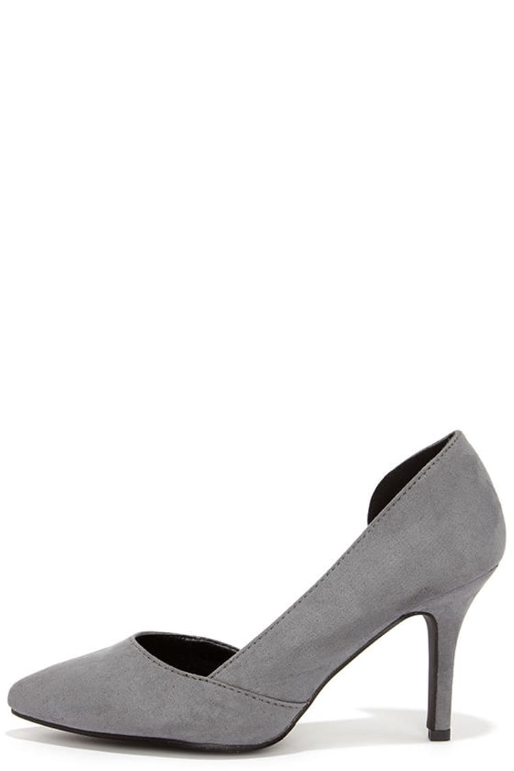 Cute Grey Heels - Grey Pumps - Suede Pumps - D'Orsay Pumps - $27.00 - Lulus