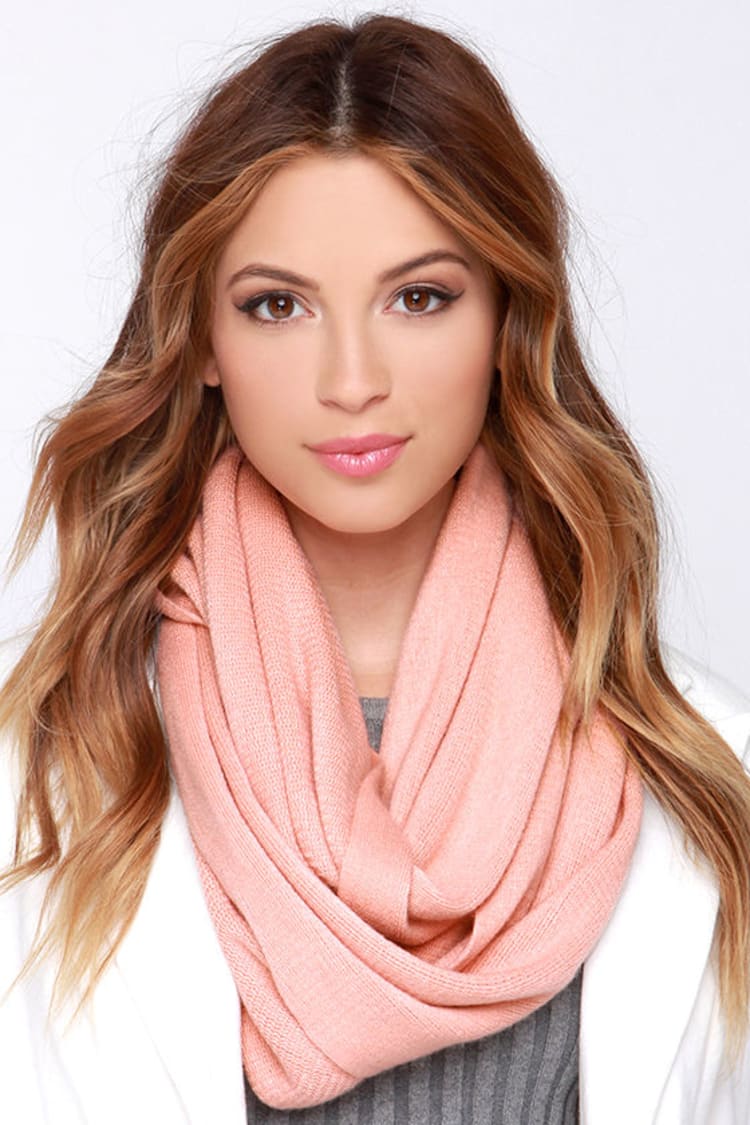 Cute Blush Scarf - Infinity Scarf - Knit Scarf - Pink Scarf - $15.00 - Lulus