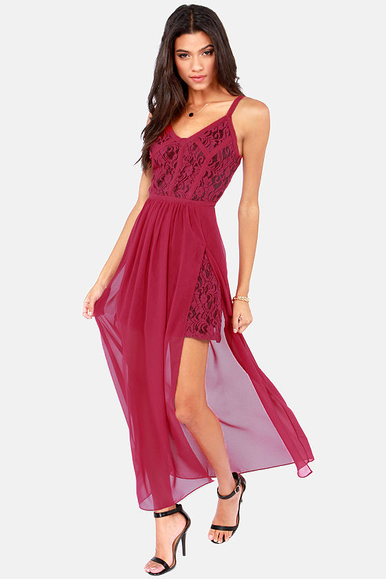 Gentle Fawn Diamond Dress - Burgundy Dress - Maxi Dress - $117.00 - Lulus