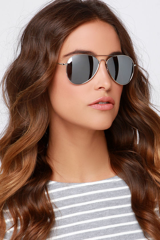 Silver Sunglasses Mirrored Sunglasses Aviator Sunglasses 13 00 Lulus