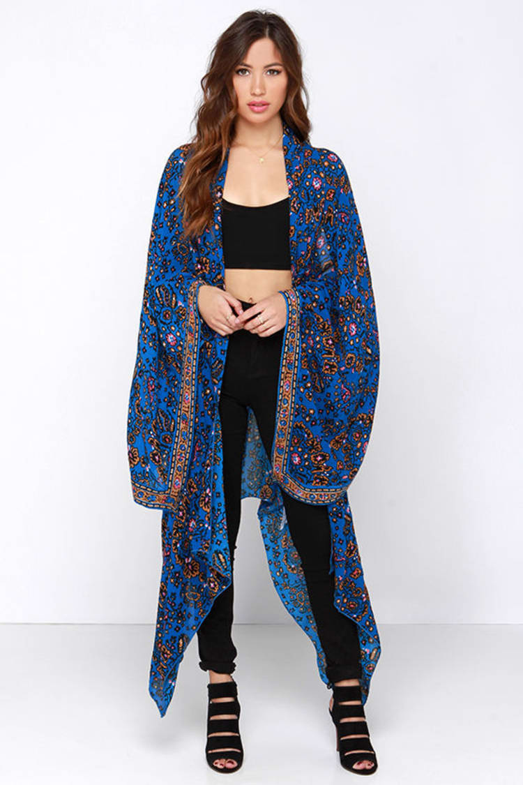 Amuse Society Brooklyn - Blue Kimono Top - Convertible Kimono Top - Lulus