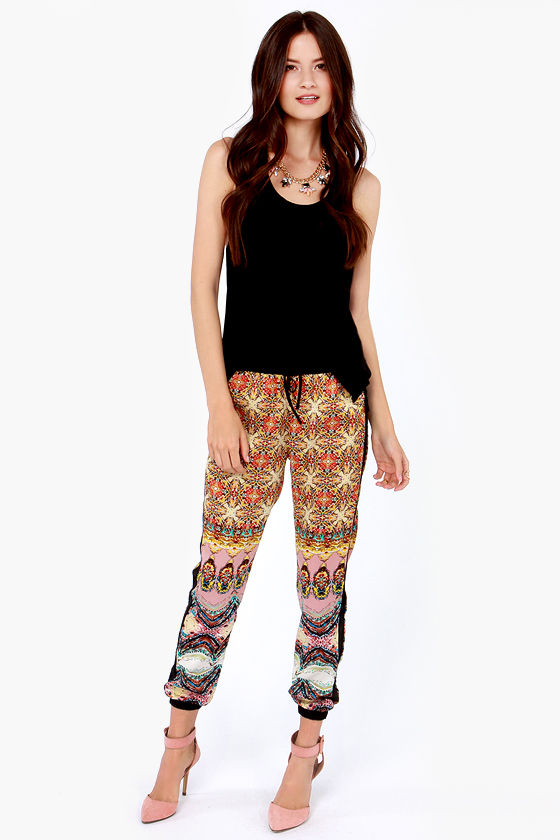 Cute Print Pants - Harem Pants - Slouch Pants - Crop Pants - $40.00 - Lulus
