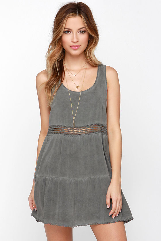 Cute Grey Dress - Sleeveless Dress - Babydoll Dress - $40.00 - Lulus