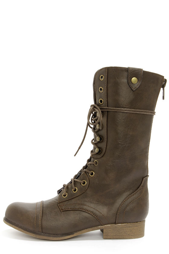 Madden Girl Gamblez - Brown Boots - Combat Boots - Lace-Up Boots - $79. ...