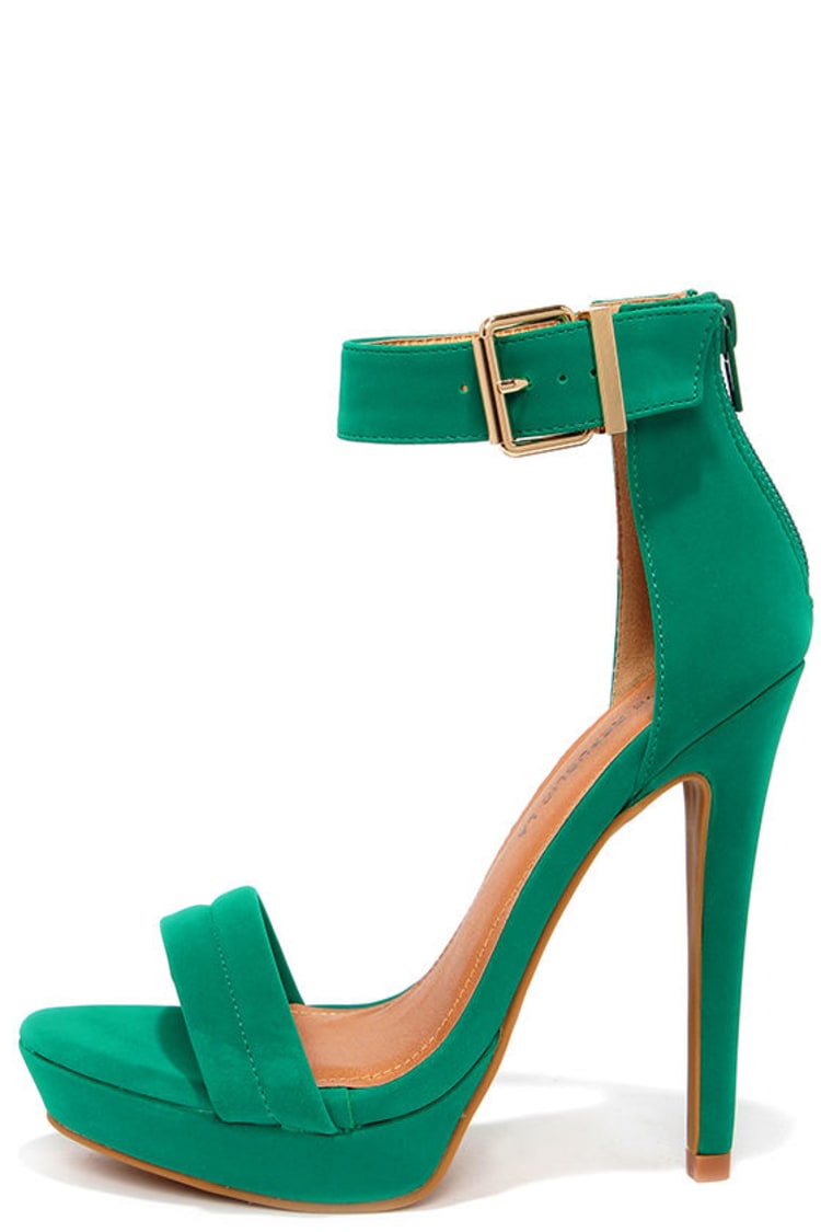 moeder De stad Bouwen Pretty Jade Green Heels - Ankle Strap Heels - Dress Sandals - $36.00 - Lulus