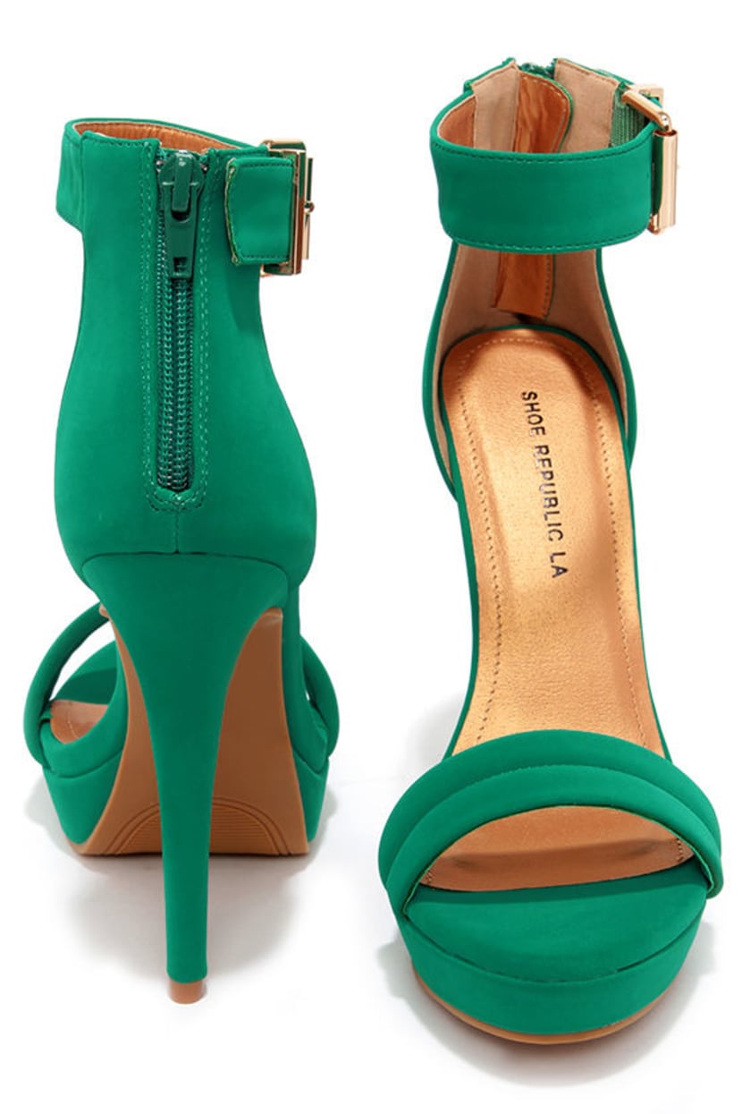 moeder De stad Bouwen Pretty Jade Green Heels - Ankle Strap Heels - Dress Sandals - $36.00 - Lulus