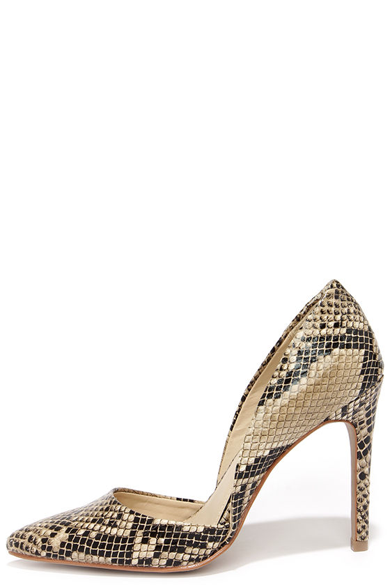 Sexy Snakeskin Heels - D'Orsay Heels - Pointed Pumps - $59.00 - Lulus