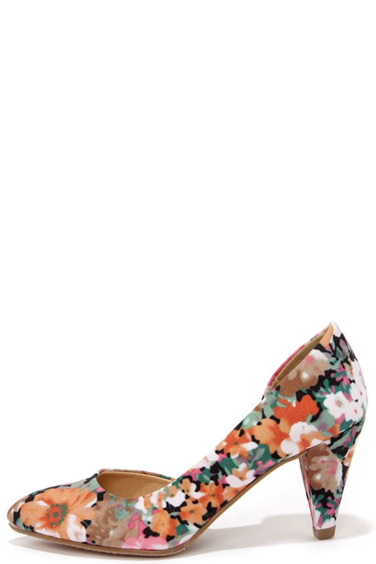 Pretty Floral Heels - D'Orsay Heels - Kitten Heels - Floral Pumps - $49.00  - Lulus