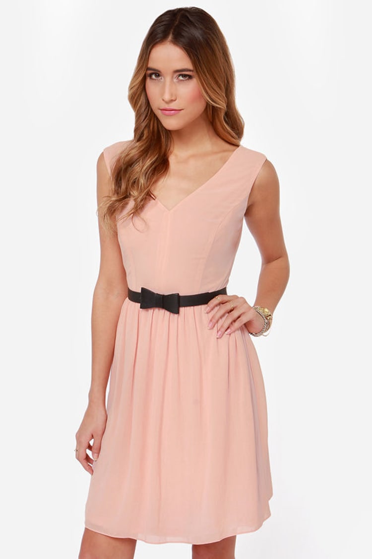 Pretty Peach Dress - Pink Dress - Skater Dress - Bridesmaid Dress - $55.00  - Lulus