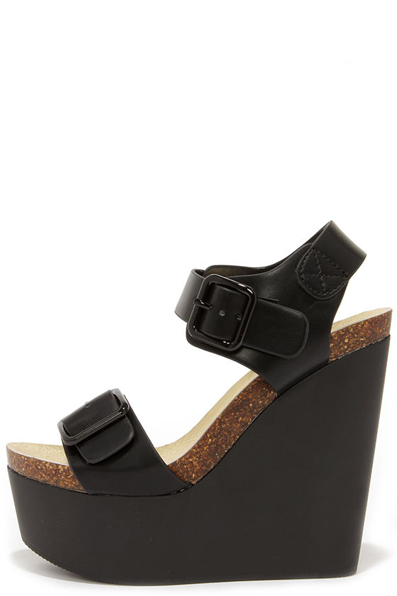 Cute Black Wedges - Platform Wedges - Wedge Sandals - $32.00 - Lulus