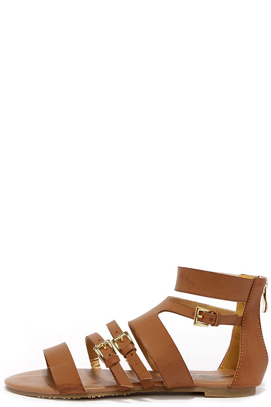 Cognac on sale gladiator sandals