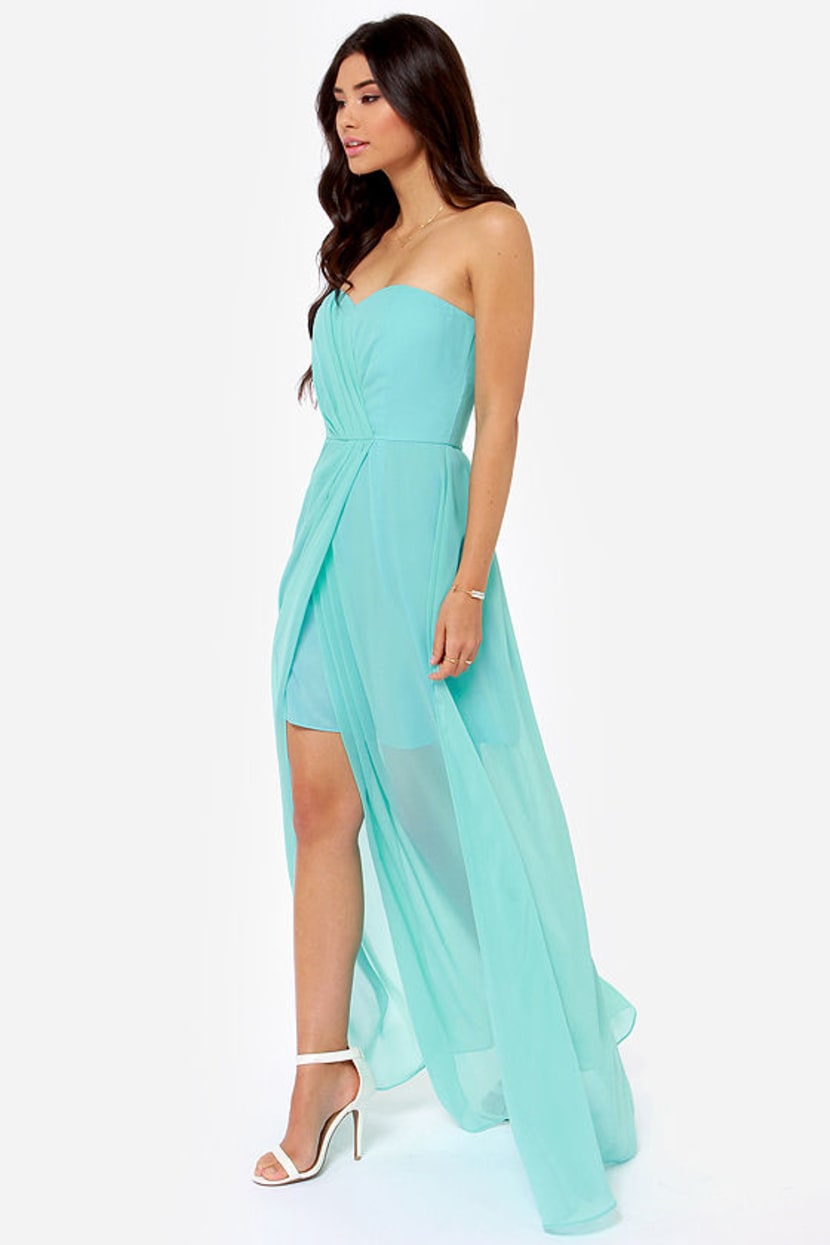 Beautiful Aqua Dress - Strapless Dress - Prom Dress - Bridesmaid Dress -  $104.00 - Lulus