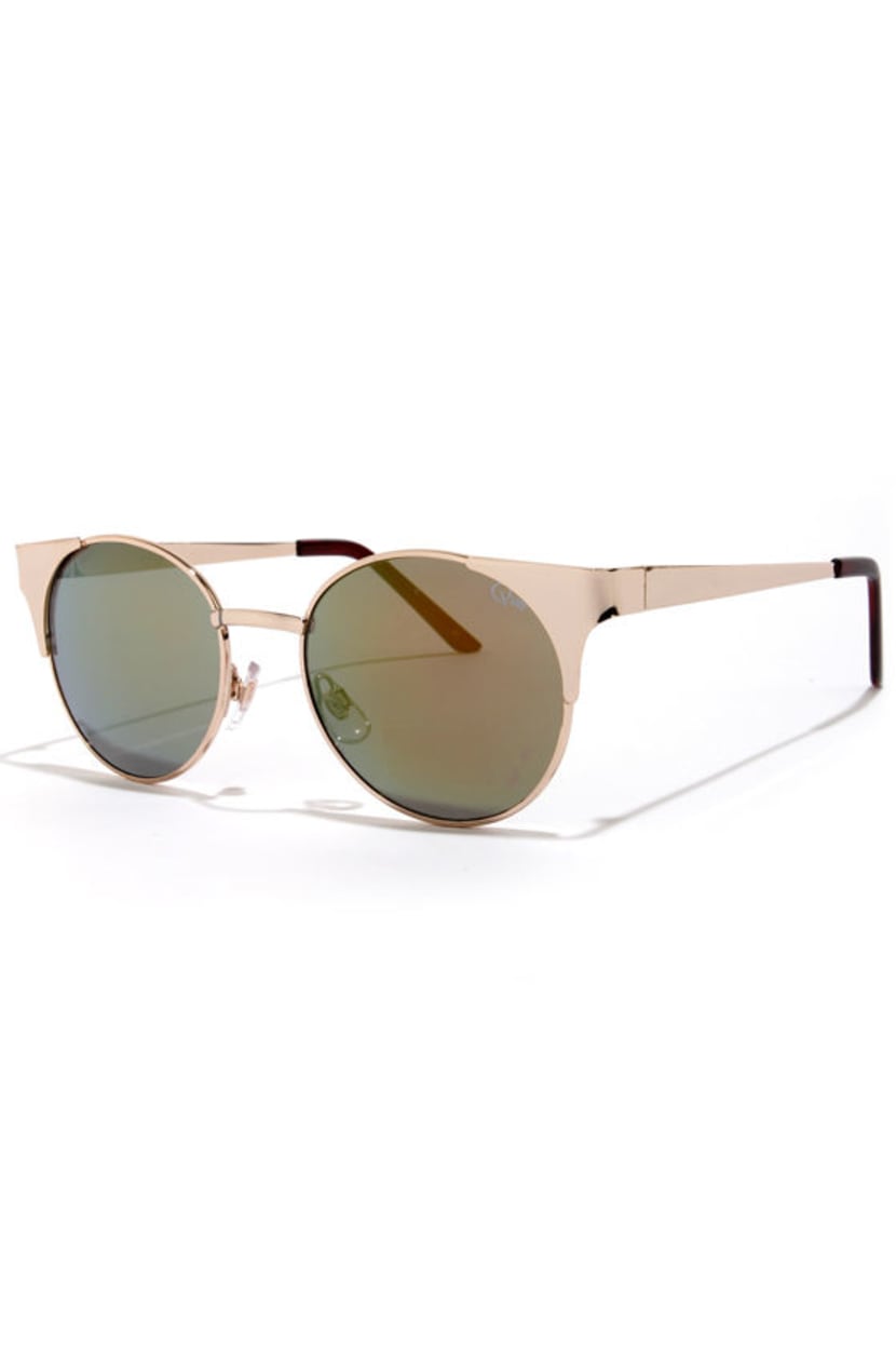 Quay Asha - Gold Sunglasses - Gold Glasses - $45.00 - Lulus