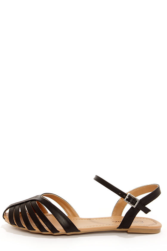 Cute Black Sandals - Flat Sandals - Vegan Sandals - $21.00 - Lulus