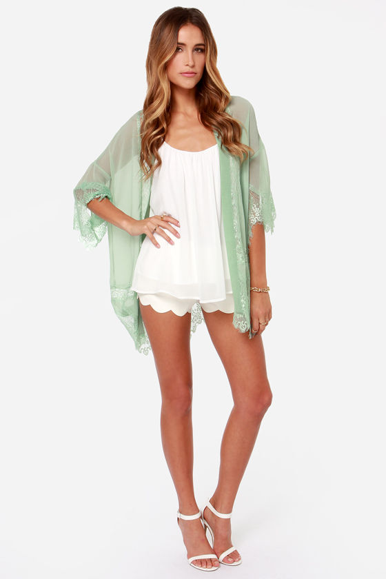 Beautiful Mint Kimono - Mint Green Kimono - Lace Kimono - $48.00 - Lulus